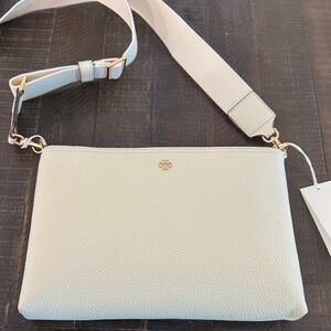 Tory Burch Cream Crossbody Bag with Gold Accents